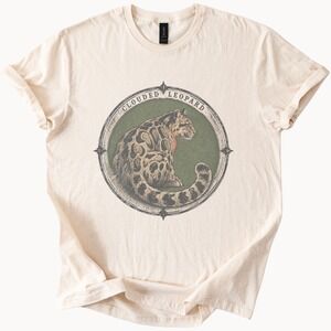 Clouded Leopard Art Boho Tee